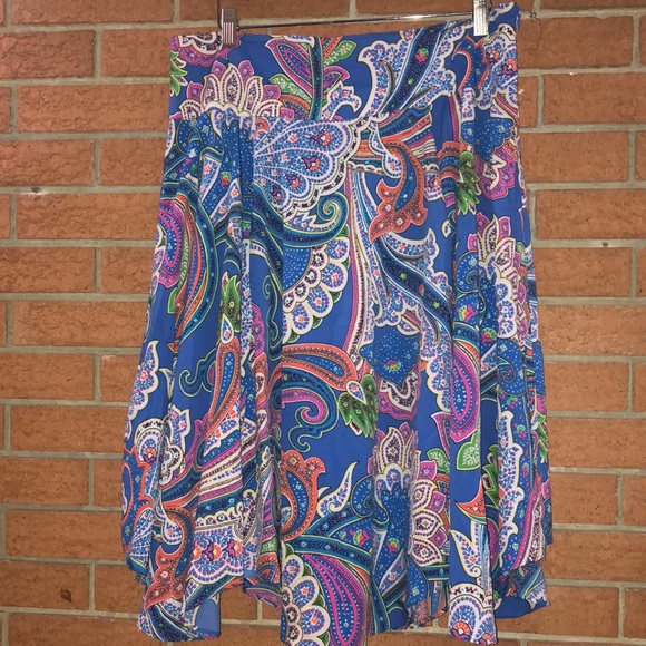💠LAUREN RALPH LAUREN💠RUFFLED PAISLEY SKIRT💠 - Picture 4 of 9
